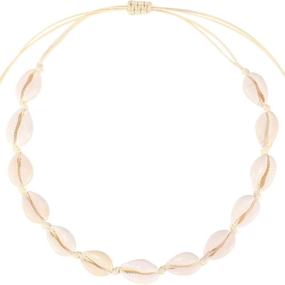 Natural Shell Necklace Bracelet Set for Women Handmade Seashell Necklace Choker